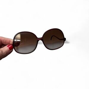 Vtg Designer Primetta-W. Germany Womans Oversized Burgundy Frame Sunglasses 70s